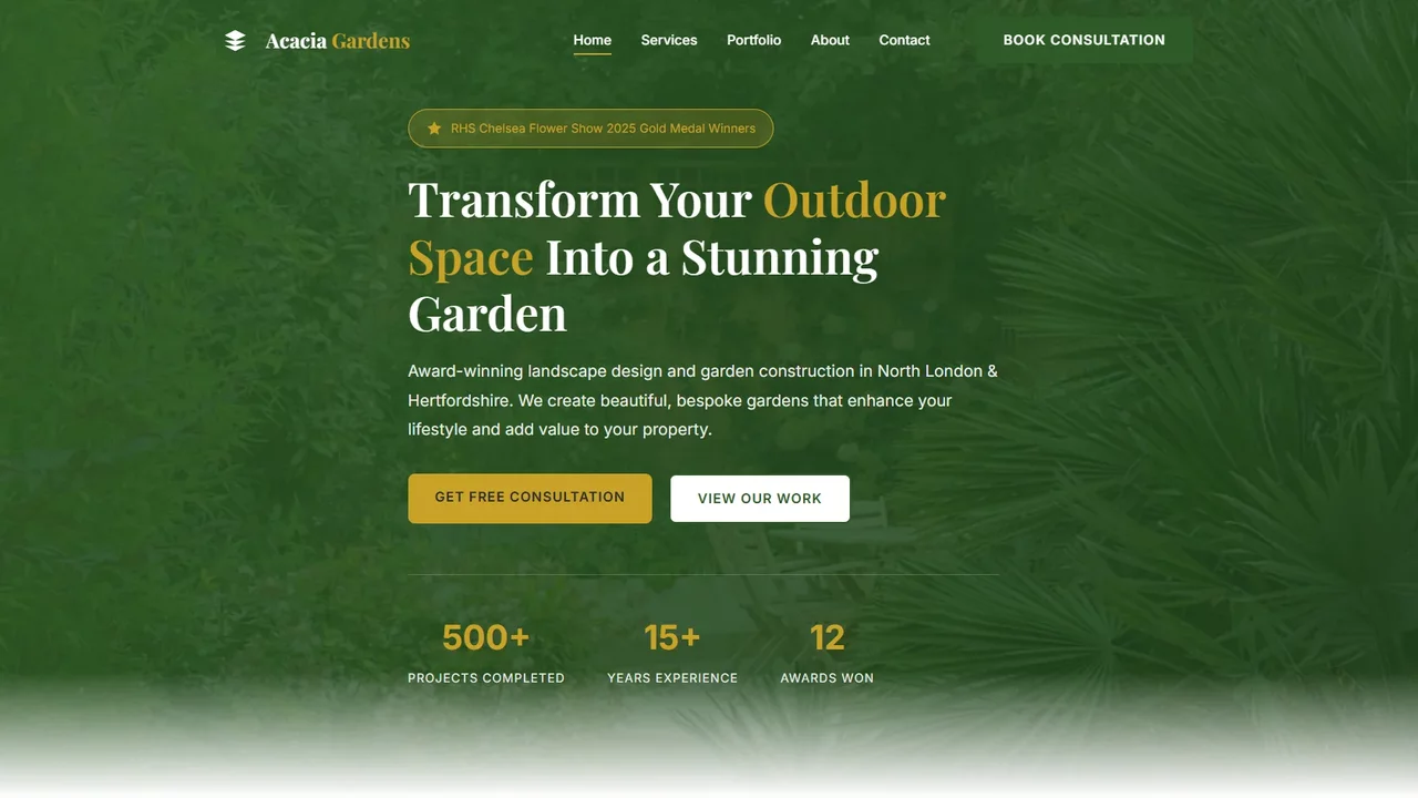Acacia Gardens website design
