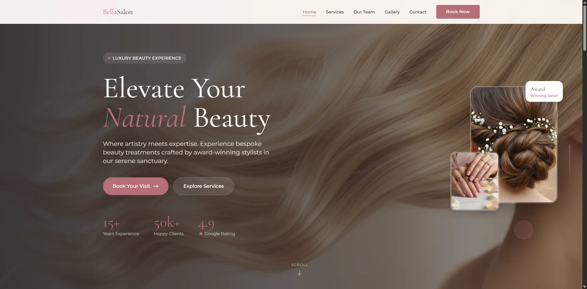 Bella Salon luxury beauty hair salon website design
